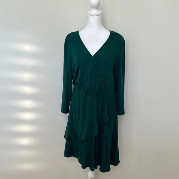 slim fit dress slacks maxi pleated knit dress english green main image 1
